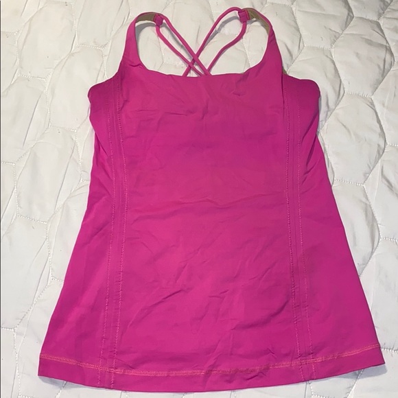LULULEMON Hot pink crisscross tank - Picture 1 of 3